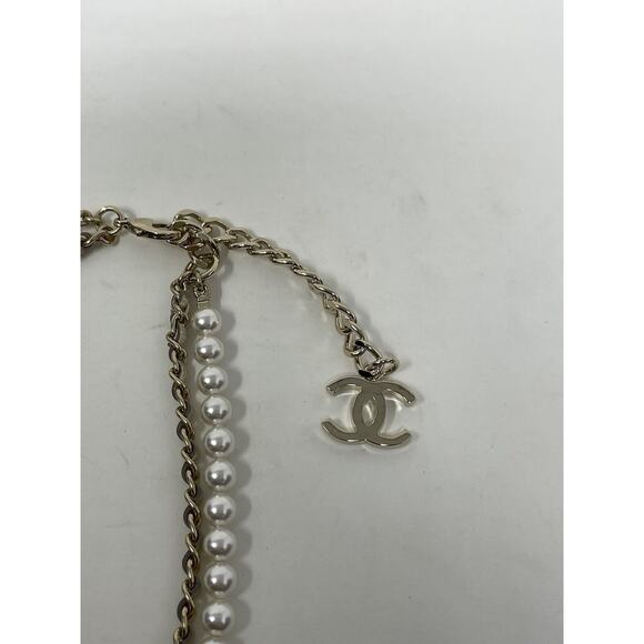 Chanel 23P Choker Pearly White Crystal CC Necklace NEW - Picture 14 of 14